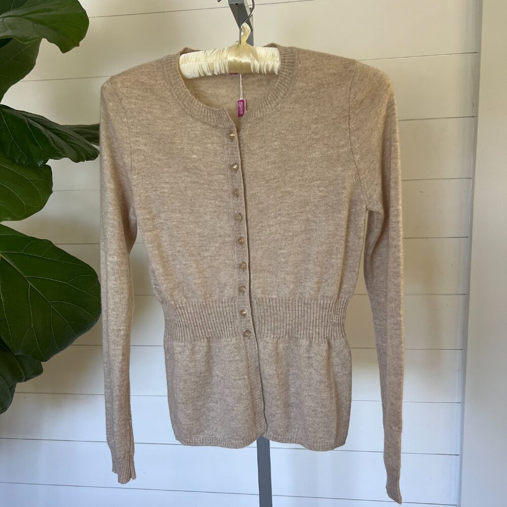 Leggiadro Cashmere Silk Linen Cardigan – Beige Melange (NWT, $995 Retail) | Size - Picture 6 of 6